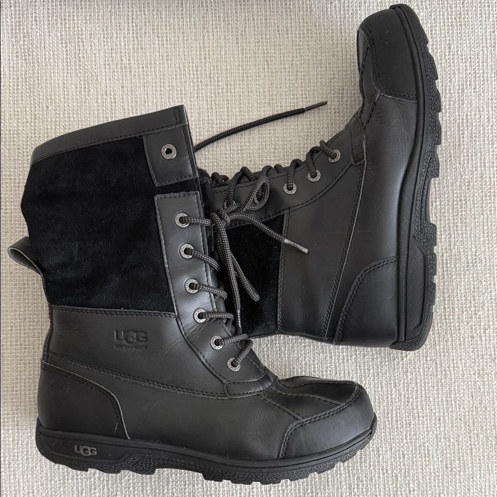 UGG Black Adirondack Boot Leather and Suede Boots